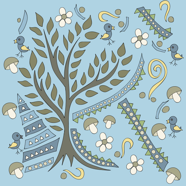 神奇的树,手绘图片下载