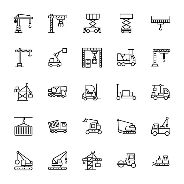 不同的起重机图标图片下载