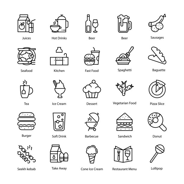 食品系列图标包图片下载