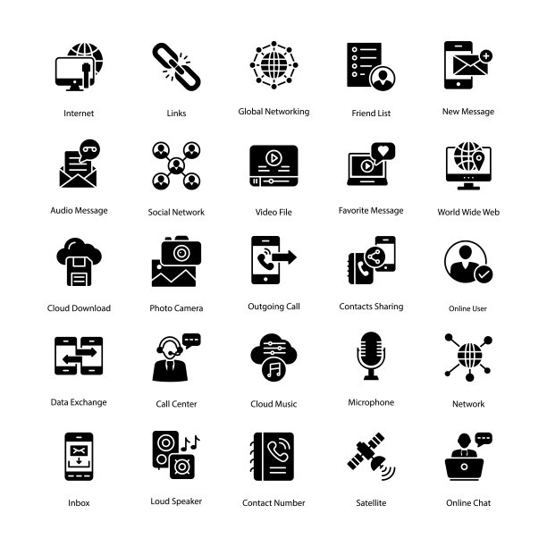 社交网络符号图标图片下载