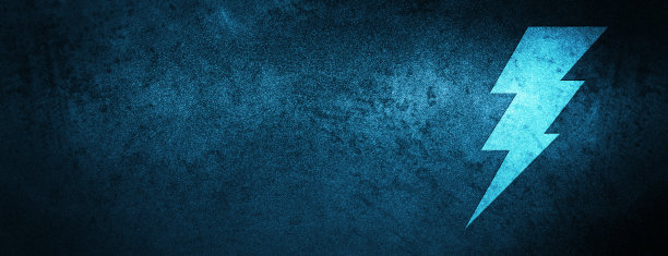 电力图标特殊的蓝色旗帜背景图片下载