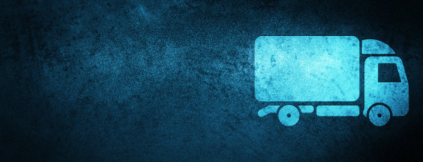 卡车图标特殊的蓝色旗帜背景图片下载