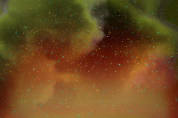 抽象的动态幻想石灰空间和星星五颜六色的背景与火花和云彩图片下载