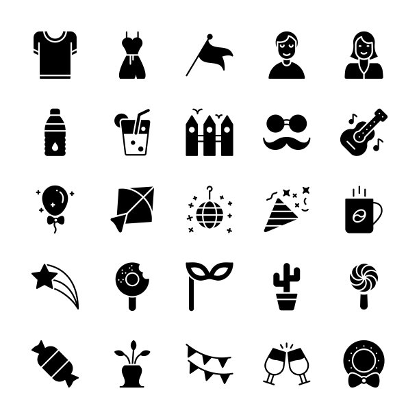 巴西狂欢节字形图标包图片下载