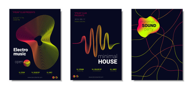 音乐海报设置波浪线和失真。图片下载