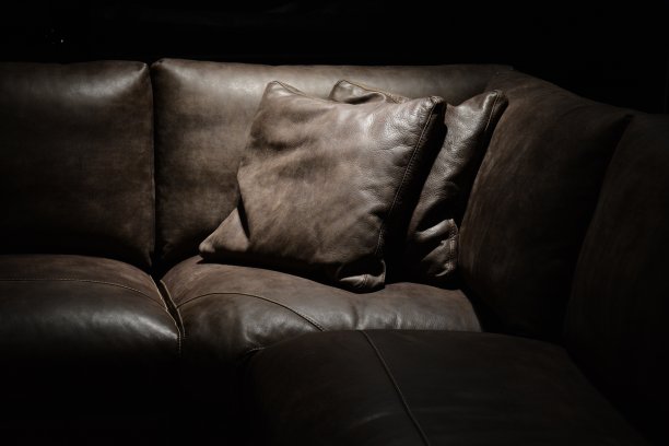 棕色皮革沙发内饰图片下载