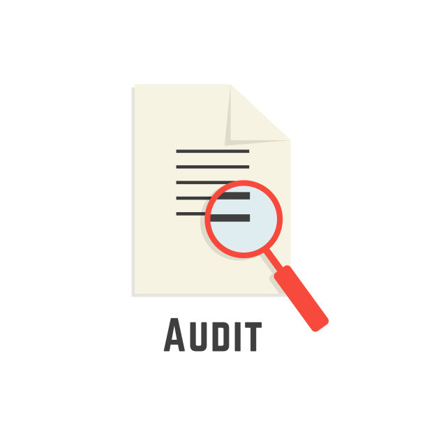 黄色纸带红色放大镜像审计图片下载