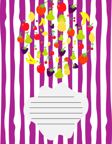 在学校笔记本的封面上留一个放课文的地方。还有一张水果的图片图片下载