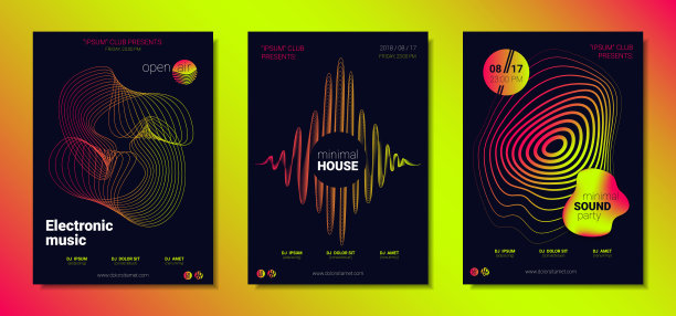 音乐海报设置波浪线和失真。图片下载