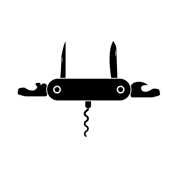 折刀或口袋刀是黑色的图标。图片下载