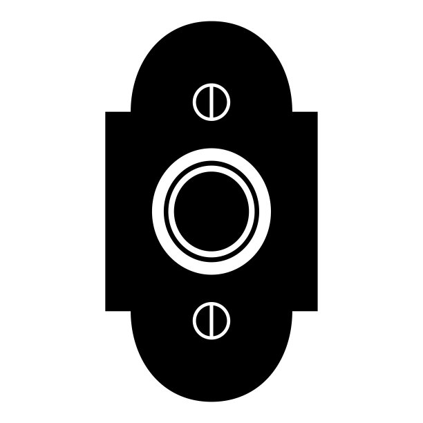 门铃图标黑色插图平面风格简单的形象图片下载