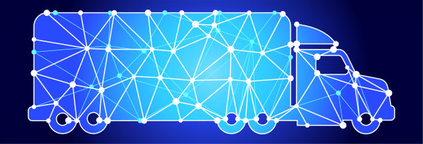 卡车蓝色三角形节点向量模式图片下载