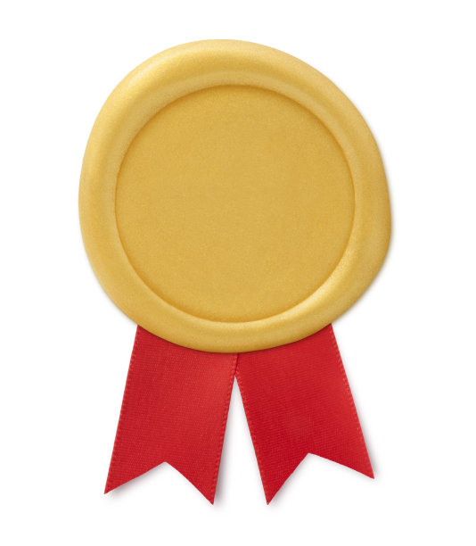 金蜡印章与红丝带图片下载