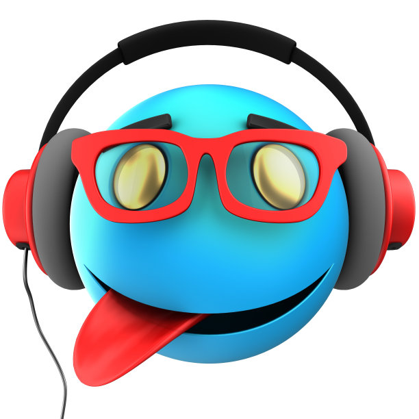 3d蓝色表情微笑图片下载