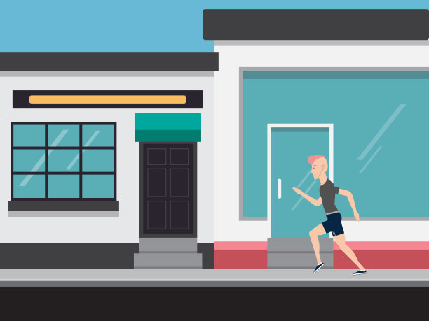 运动健将在城里奔跑。图片下载