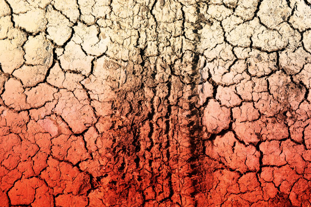 聚焦地面上的车轮痕迹图片下载