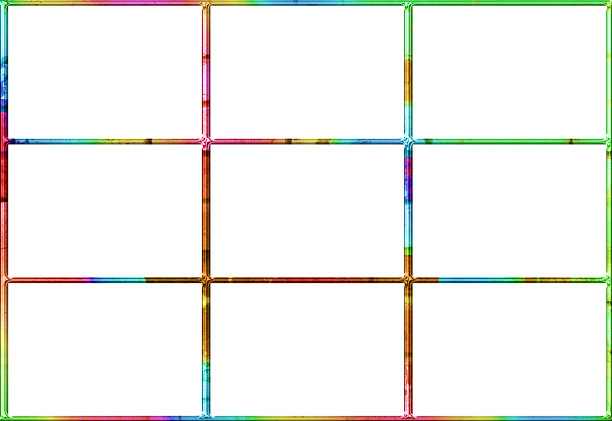 抽象的窗户与九个白色方块在一个明亮的颜色框架图片下载