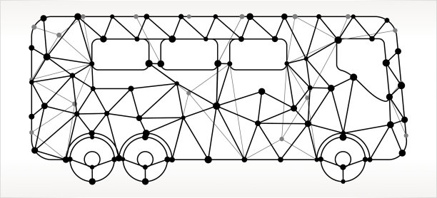总线三角形节点黑白模式图片下载