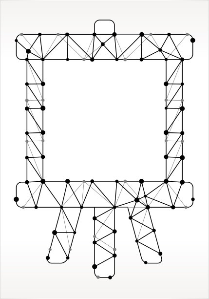 画布三角形节点黑白模式图片下载