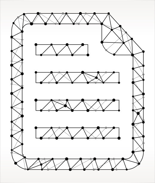 文档三角形节点黑白模式图片下载