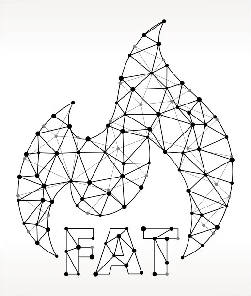 脂肪燃烧三角形节点黑白模式图片下载