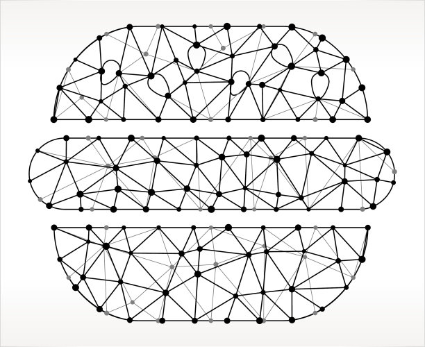 汉堡三角形节点黑白模式图片下载