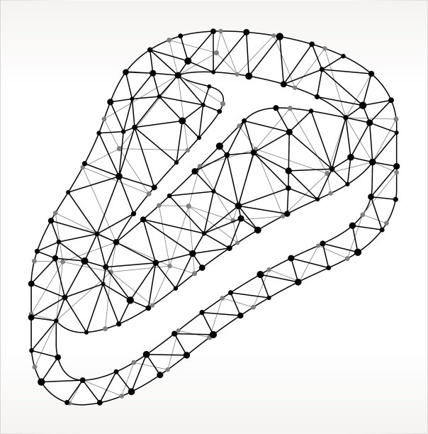 牛排三角节点黑白图案图片下载