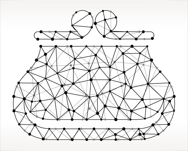 钱包三角形节点黑白图案图片下载