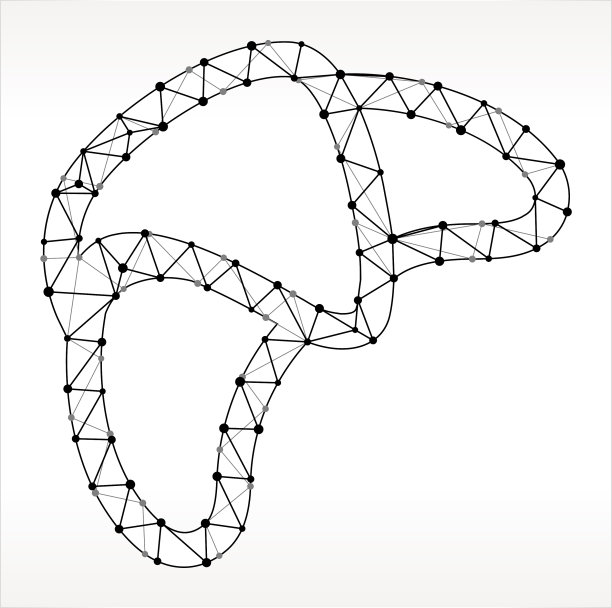 牛角三角形节点黑白图案图片下载