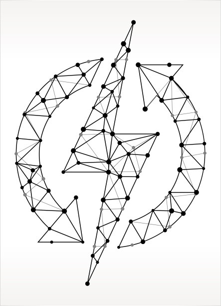 电螺栓三角节点黑白图案图片下载