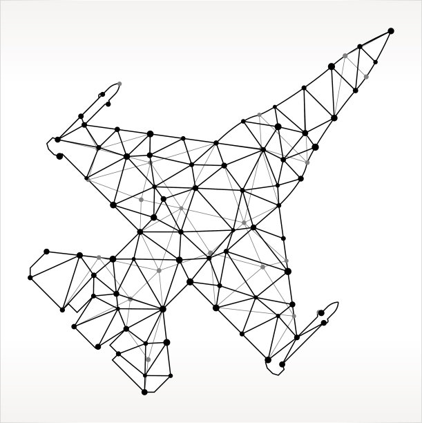 喷气三角形节点黑白图案图片下载