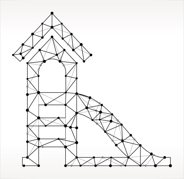 滑动三角形节点黑白图案图片下载