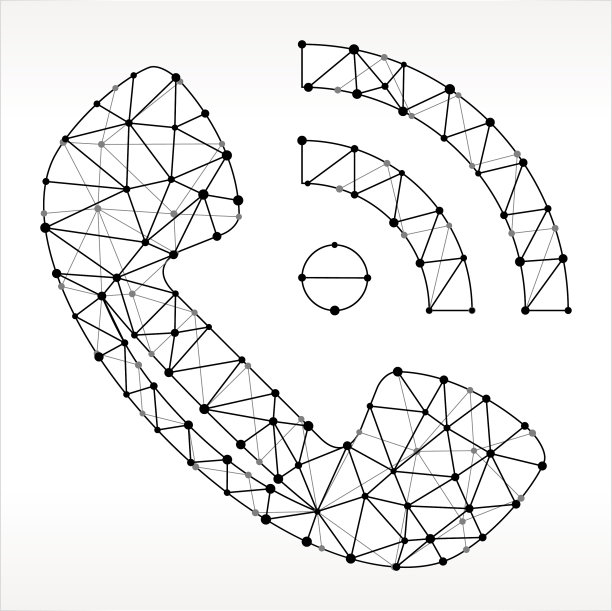 电话三角节点黑白模式图片下载