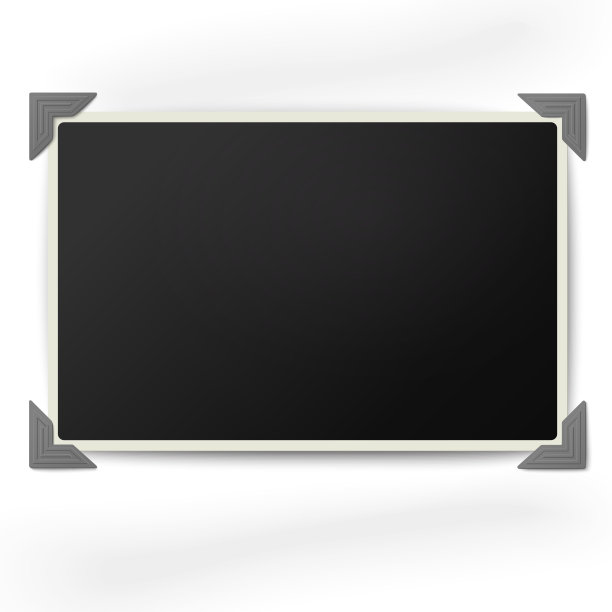 复古相框与直边在复古照片角落孤立的白色背景图片下载