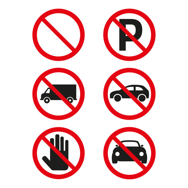 白色背景下没有汽车，也没有停车标志。图片下载