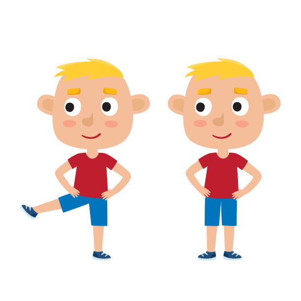 矢量插图的男孩在运动姿势孤立在白色图片下载