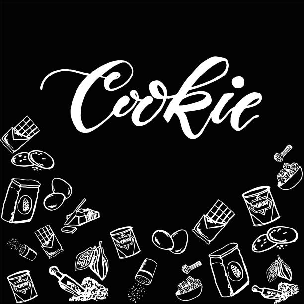 米色背景上的巧克力饼干配料图案图片下载