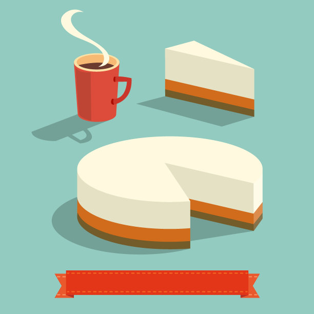 一杯咖啡和芝士蛋糕图片下载