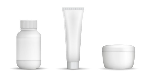 矢量空白白色容器美容或健康产品与阴影孤立在白色背景图片下载