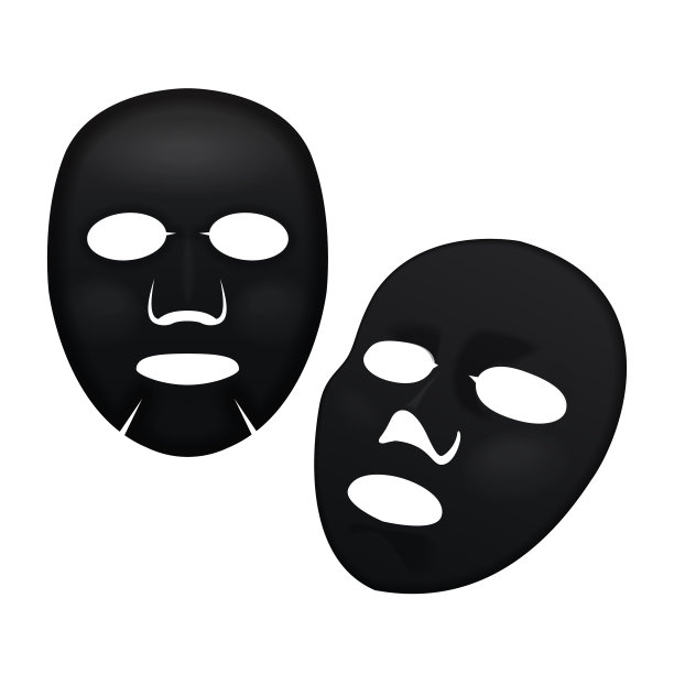 矢量逼真的黑色面部化妆片面具素材图片