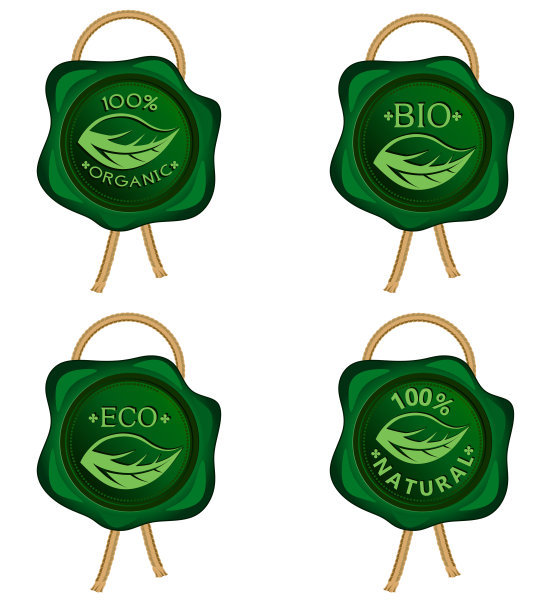 绿色蜡印章与金绳图片下载