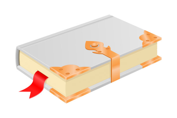 带金色边角和安全锁的白书。复古的设计图片下载