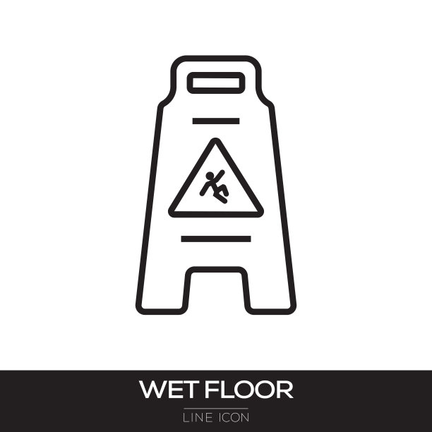 湿地板标志线条图标图片下载