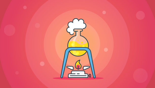 科技元素。加热实验。现代矢量插图的横幅，应用程序和帖子。图片下载