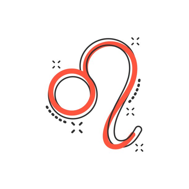 矢量卡通狮子星座图标在漫画风格。星座插图象形文字。星座商业飞溅效应概念。图片下载