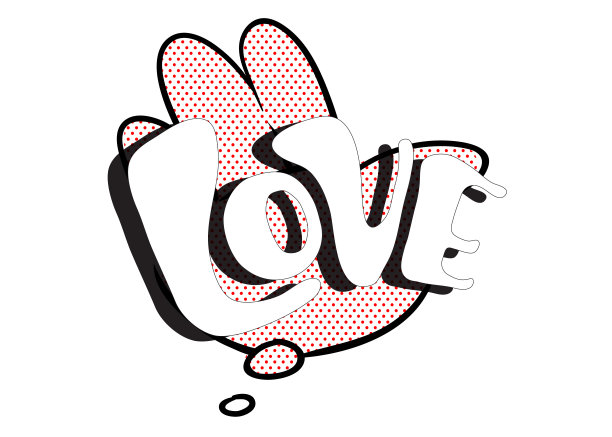 向量云语音泡泡爱。彩色的情感图标孤立在白色的背景。漫画和卡通风格。图片下载