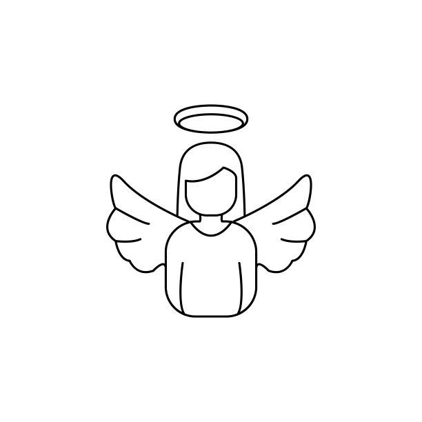 天使女孩的化身。移动概念和web应用的天使和恶魔图标元素。细线图标用于网站设计和开发，应用程序开发。溢价图标图片下载