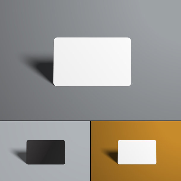 矢量现实通用模拟礼物或银行卡。一套白色和黑色图片下载