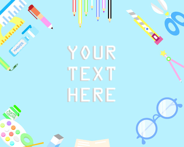 文具标题封面背景图片下载