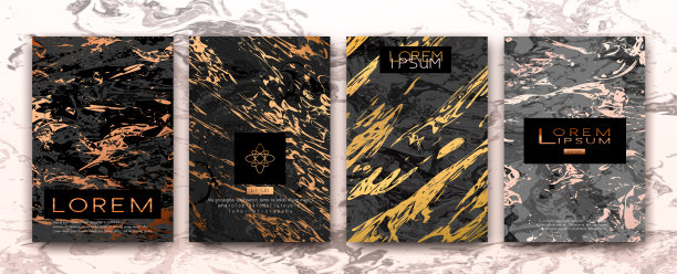 金色，黑色，白色大理石模板，艺术封面设计。图片下载